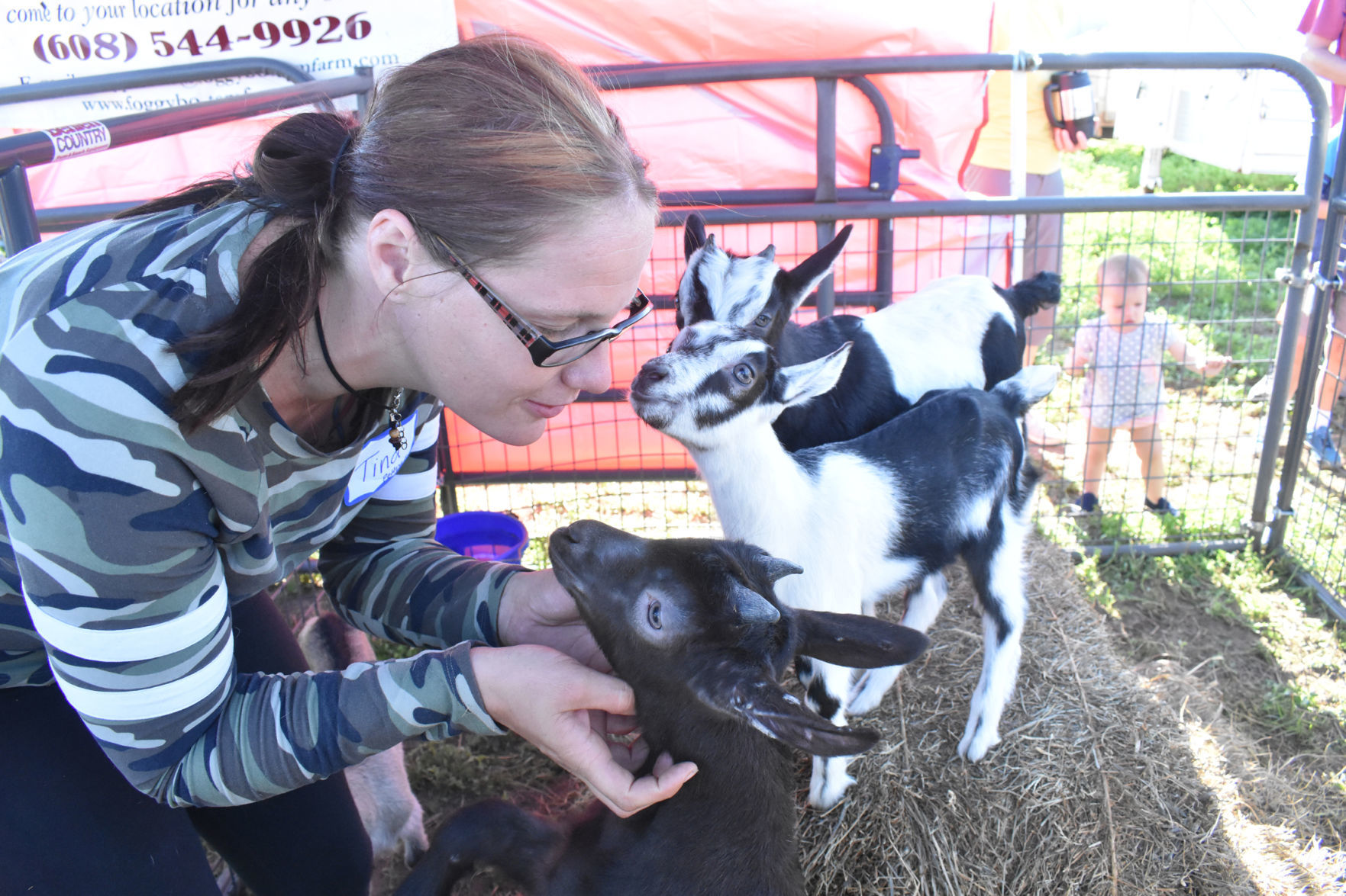 Tina Waldinger dances with a goat